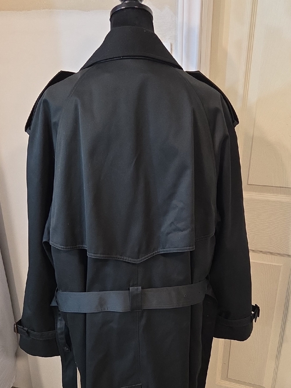 Ralph Ralph Lauren Black Wool Blend  Double-Breasted Trench Coat Jacket - Picture 15 of 16